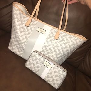 Kate spade tote purse and wallet set
